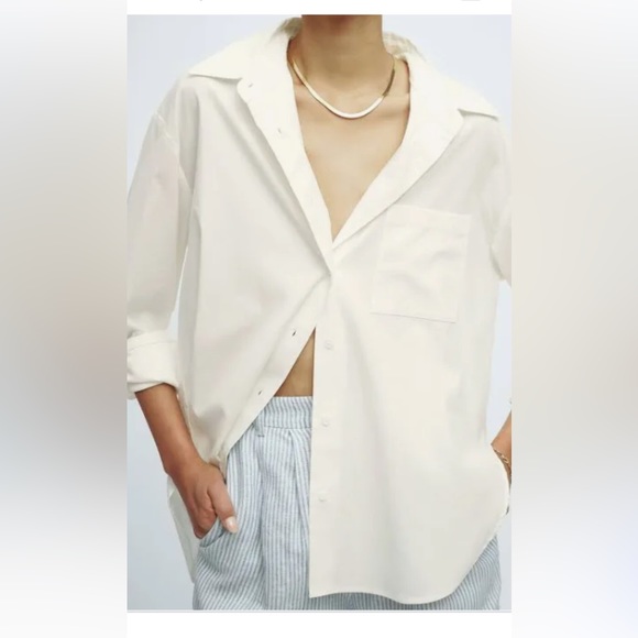 Reformation NWOT Will Oversized Shirt - white - Picture 2 of 8